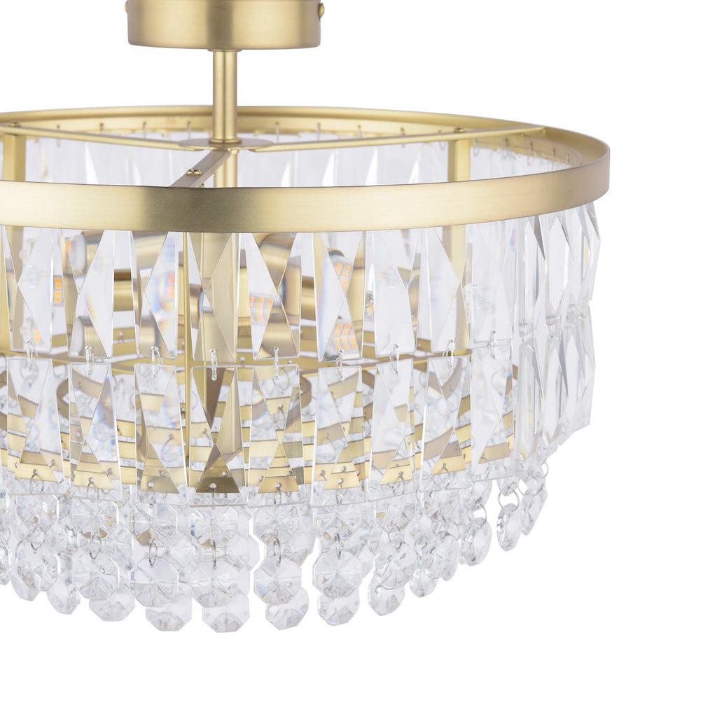 Laura Ashley Rhosill 3 Luci Semi Flush Ottone Anticato Opaco