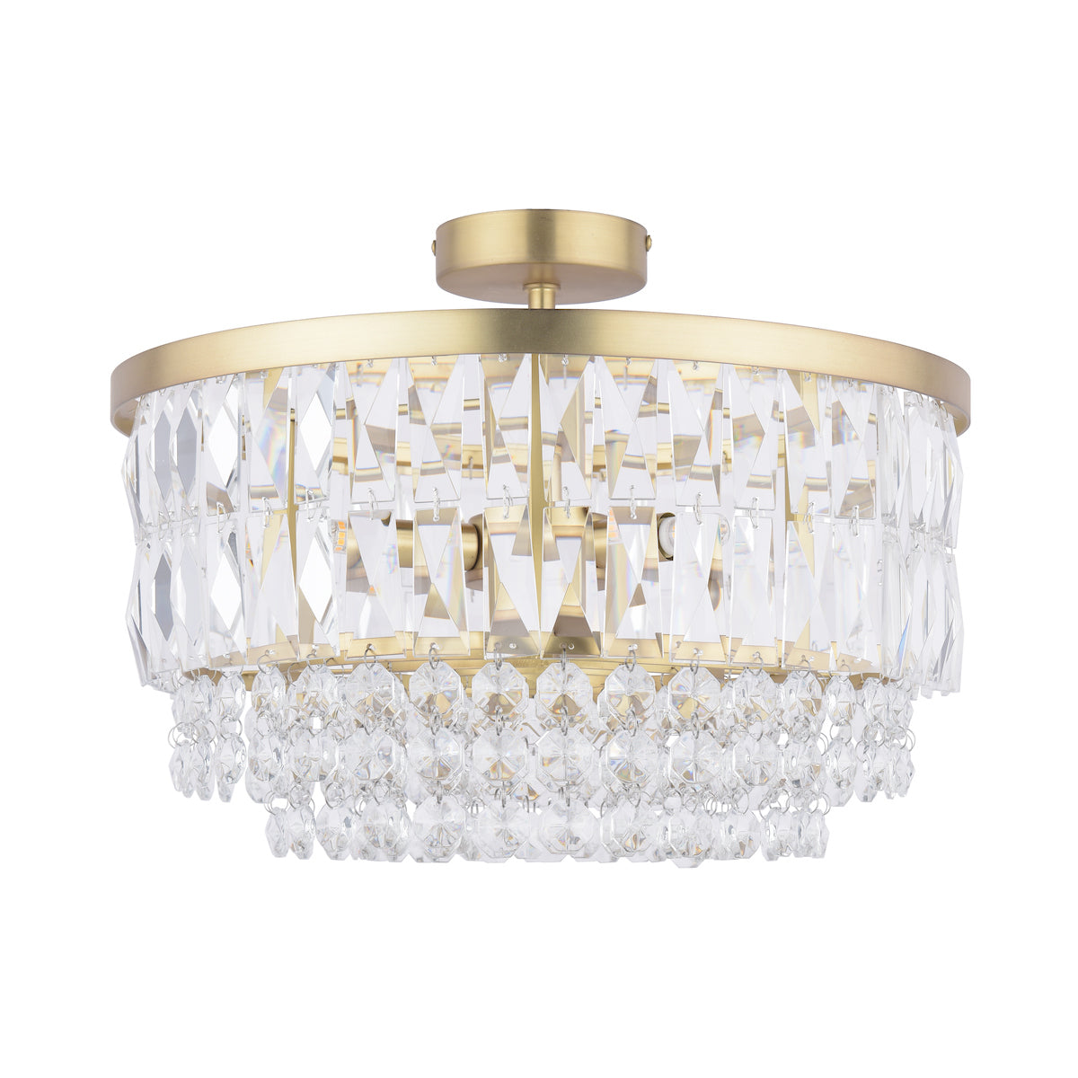 Laura Ashley Rhosill 3 Luci Semi Flush Ottone Anticato Opaco