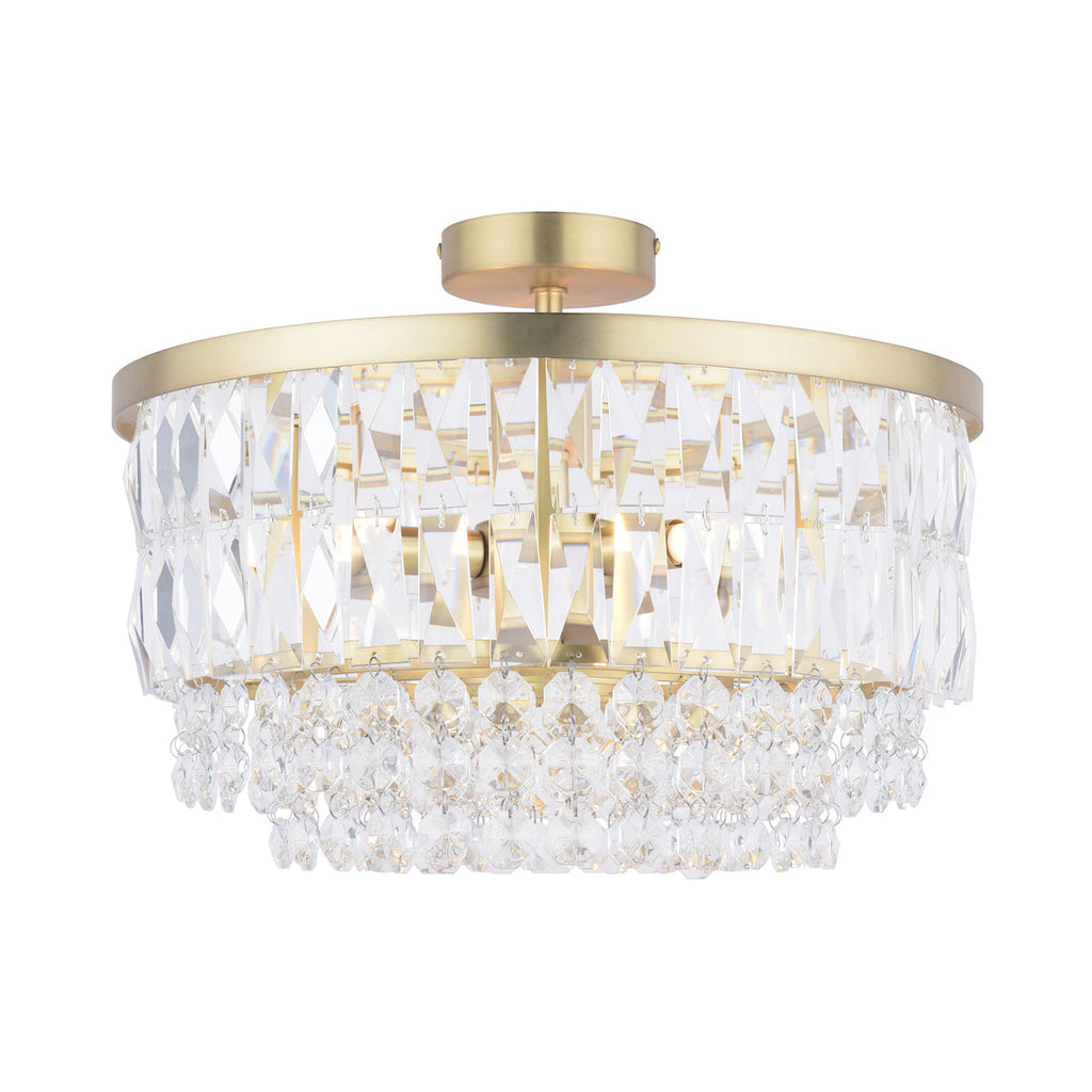 Laura Ashley Rhosill 3 Luci Semi Flush Ottone Anticato Opaco