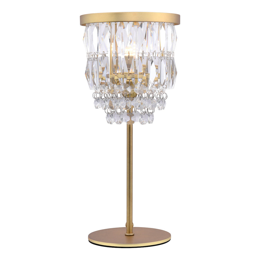 Lampada da Tavolo Laura Ashley Rhosill in Cristallo e Ottone Anticato