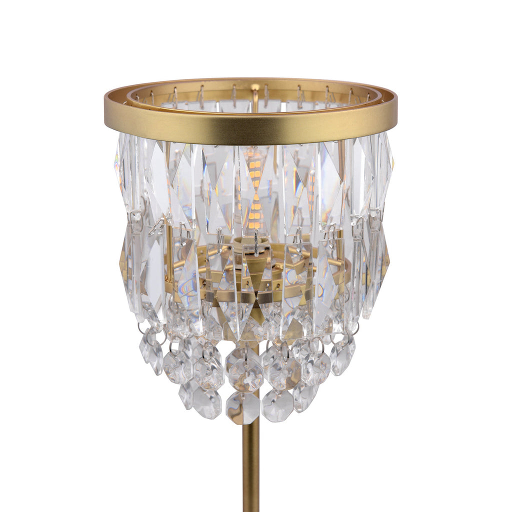 Lampada da Tavolo Laura Ashley Rhosill in Cristallo e Ottone Anticato