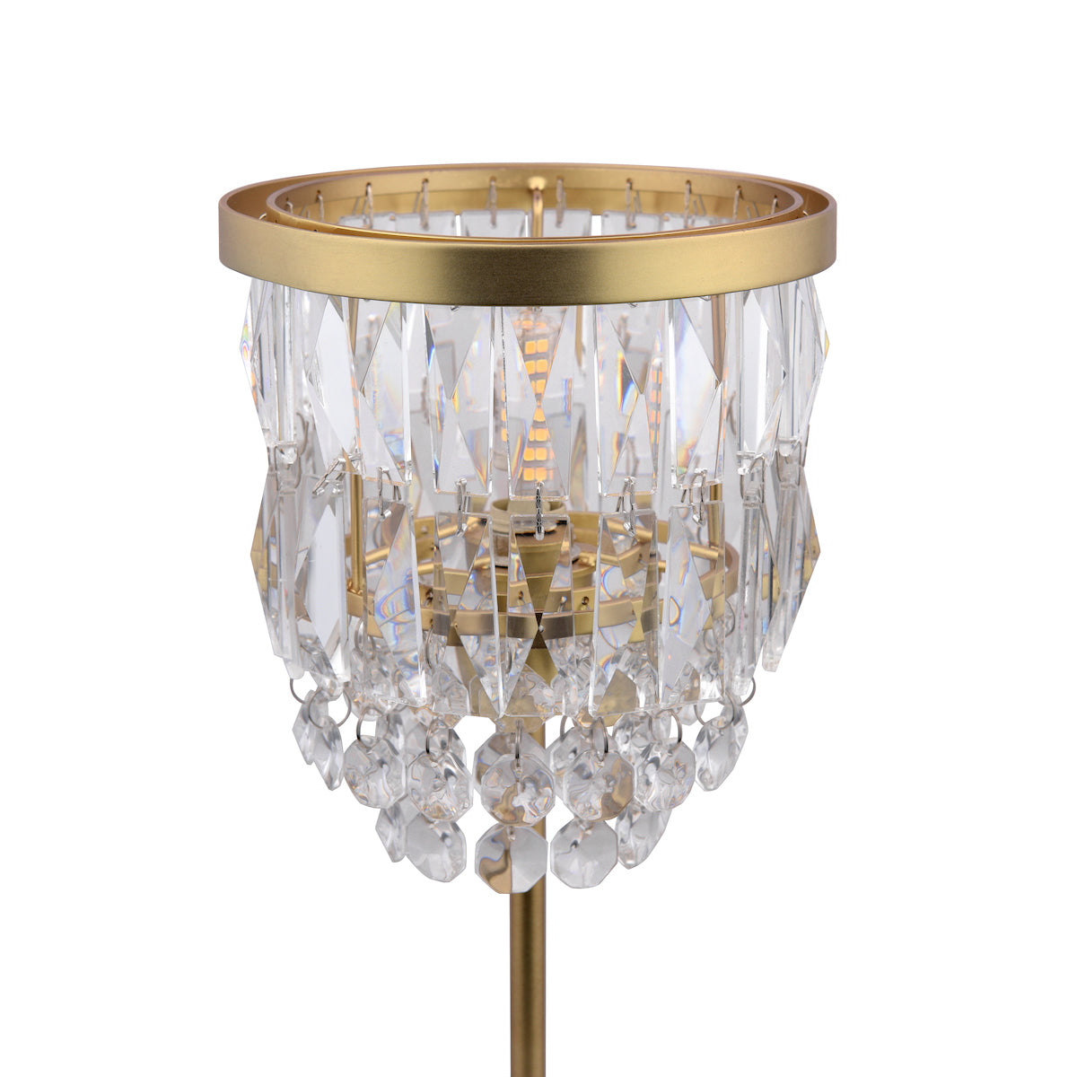 Lampada da Tavolo Laura Ashley Rhosill in Cristallo e Ottone Anticato