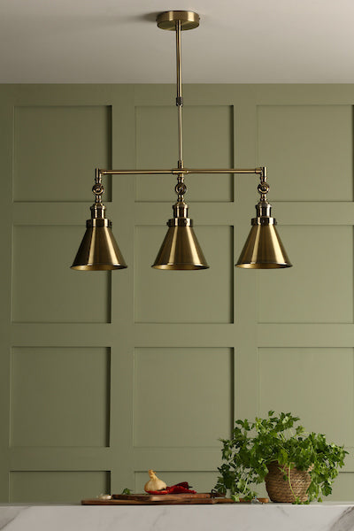 Laura Ashley Rufus 3lt Bar Pendant Ottone Anticato