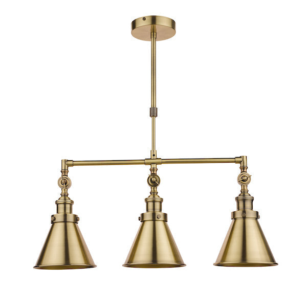Laura Ashley Rufus 3lt Bar Pendant Ottone Anticato