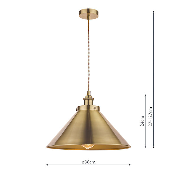 Laura Ashley Rufus Sospensione Singola Ottone Antico