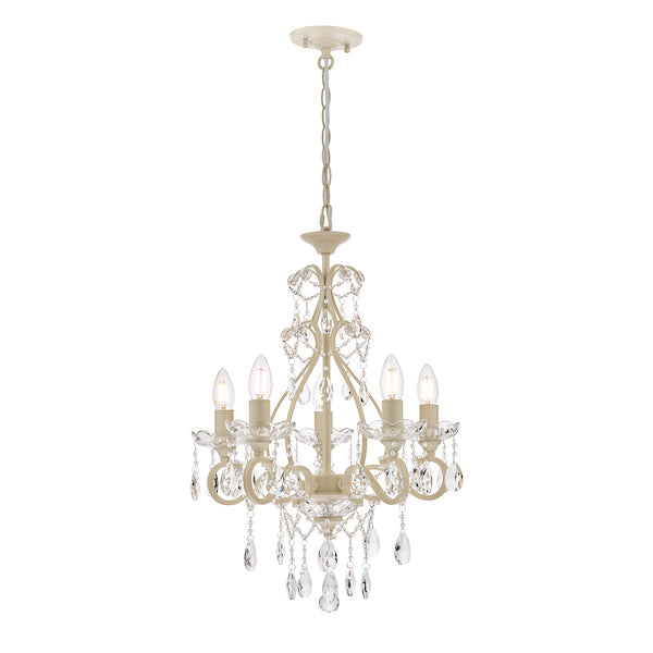 Lampadario Laura Ashley Shamley a 5 luci Bianco Opaco