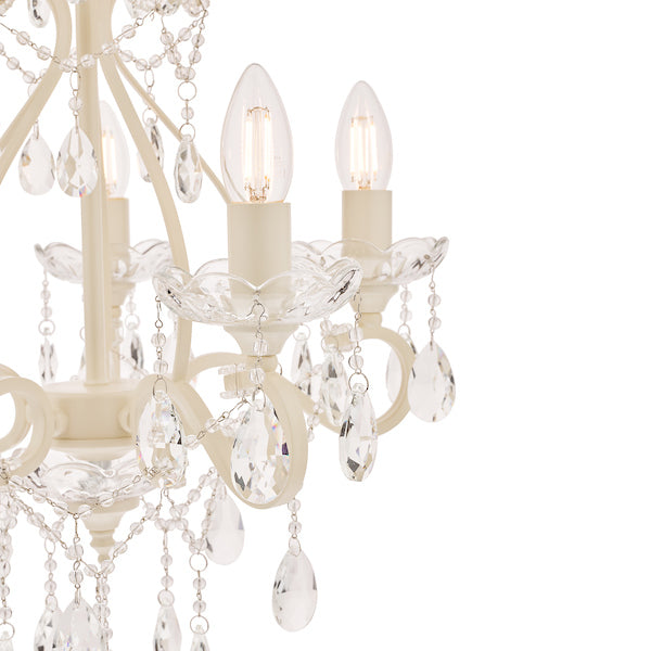 Lampadario Laura Ashley Shamley a 5 luci Bianco Opaco