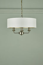 Laura Ashley Sorrento 3lt Pendant Ottone Antico con Paralume Avorio
