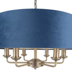 Laura Ashley Sorrento Lampadario 6 luci, Ottone Antico e Velluto Blu