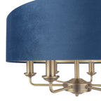Laura Ashley Sorrento Lampadario 6 luci, Ottone Antico e Velluto Blu