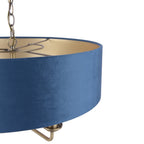 Laura Ashley Sorrento Lampadario 6 luci, Ottone Antico e Velluto Blu