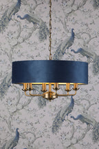 Laura Ashley Sorrento Lampadario 6 luci, Ottone Antico e Velluto Blu