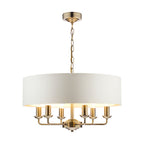Laura Ashley Sorrento 6lt Pendant Ottone Antico con Ombra Avorio