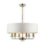 Laura Ashley Sorrento 6lt Pendant Ottone Antico con Ombra Avorio