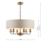 Laura Ashley Sorrento 6lt Pendant Ottone Antico con Ombra Avorio