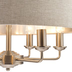 Laura Ashley Sorrento Pendant a 6 luci in Nichel Satinato con Ombra Naturale