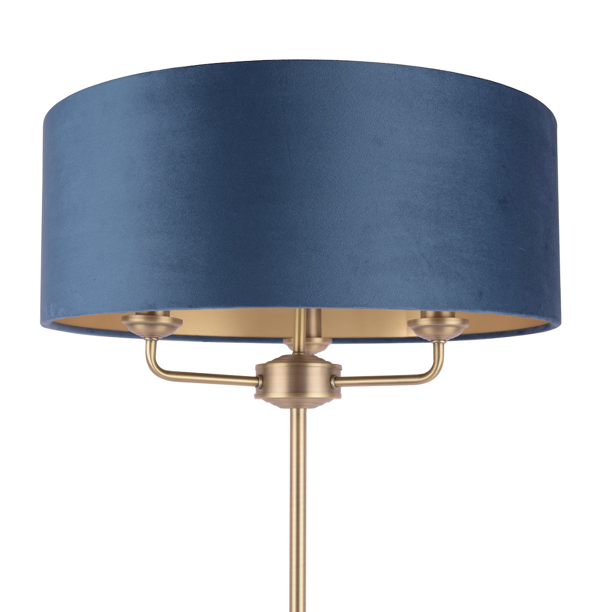 Lampada da terra Laura Ashley Sorrento, Ottone Antico e Velluto Blu