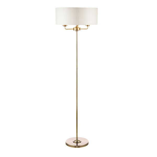 Lampada da Terra Laura Ashley Sorrento Ottone Antico con Paralume Avorio