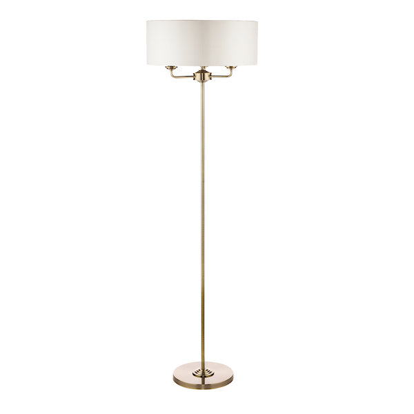 Lampada da Terra Laura Ashley Sorrento Ottone Antico con Paralume Avorio