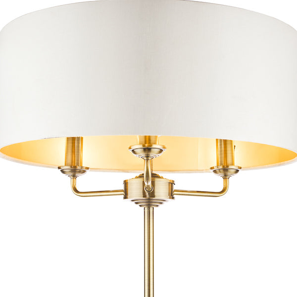 Lampada da Terra Laura Ashley Sorrento Ottone Antico con Paralume Avorio