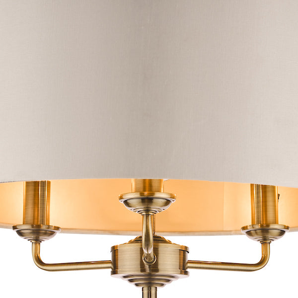 Lampada da Terra Laura Ashley Sorrento Ottone Antico con Paralume Avorio