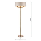 Lampada da Terra Laura Ashley Sorrento Ottone Antico con Paralume Avorio