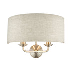 Applique Laura Ashley Sorrento in Nichel Satinato con Paralume Naturale
