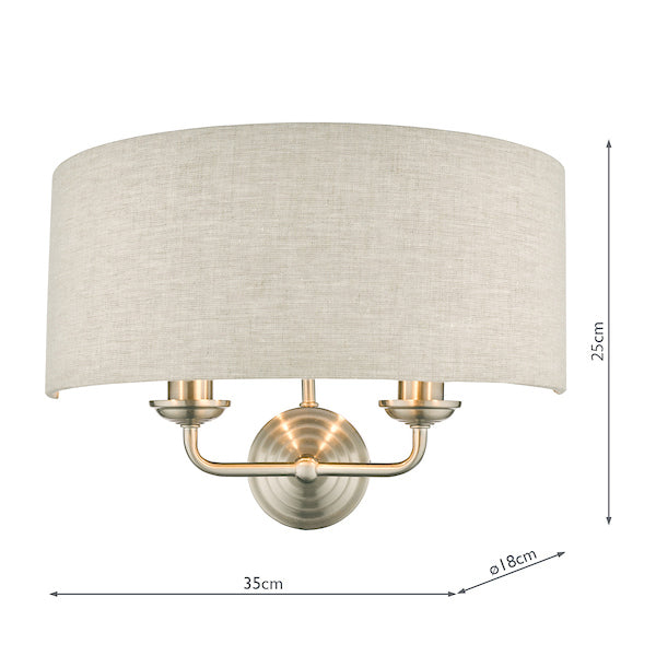 Applique Laura Ashley Sorrento in Nichel Satinato con Paralume Naturale