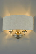 Applique Laura Ashley Sorrento in Nichel Satinato con Paralume Naturale