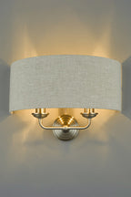 Applique Laura Ashley Sorrento in Nichel Satinato con Paralume Naturale