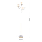 Lampada da Terra Laura Ashley Southwell a 3 Luci in Nichel Lucido e Vetro Opale