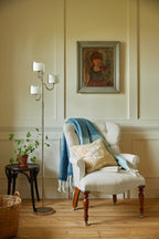 Lampada da Terra Laura Ashley Southwell a 3 Luci in Nichel Lucido e Vetro Opale