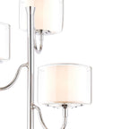 Lampada da Terra Laura Ashley Southwell a 3 Luci in Nichel Lucido e Vetro Opale