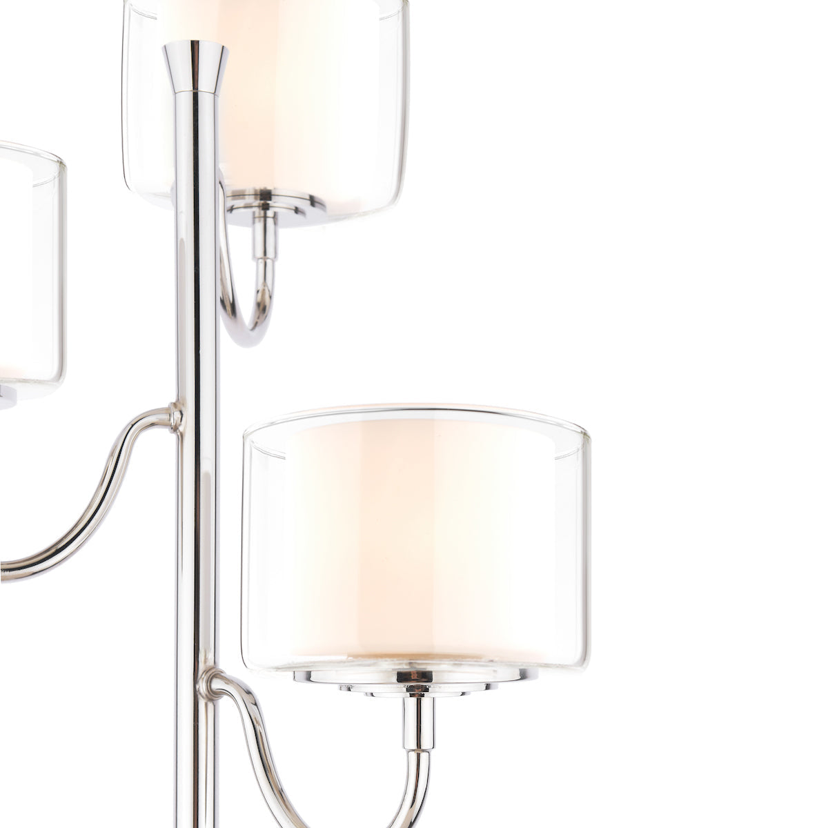 Lampada da Terra Laura Ashley Southwell a 3 Luci in Nichel Lucido e Vetro Opale