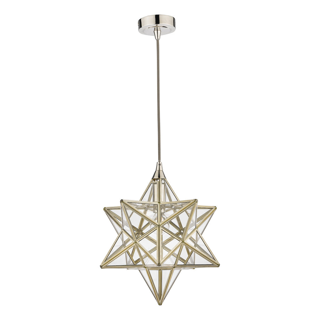 Laura Ashley Pendant Star in Vetro Lucido Argento Piccolo