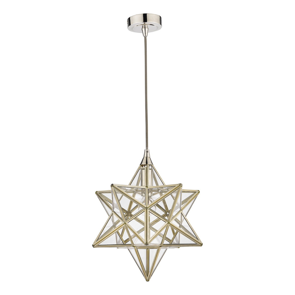 Laura Ashley Pendant Star in Vetro Lucido Argento Piccolo