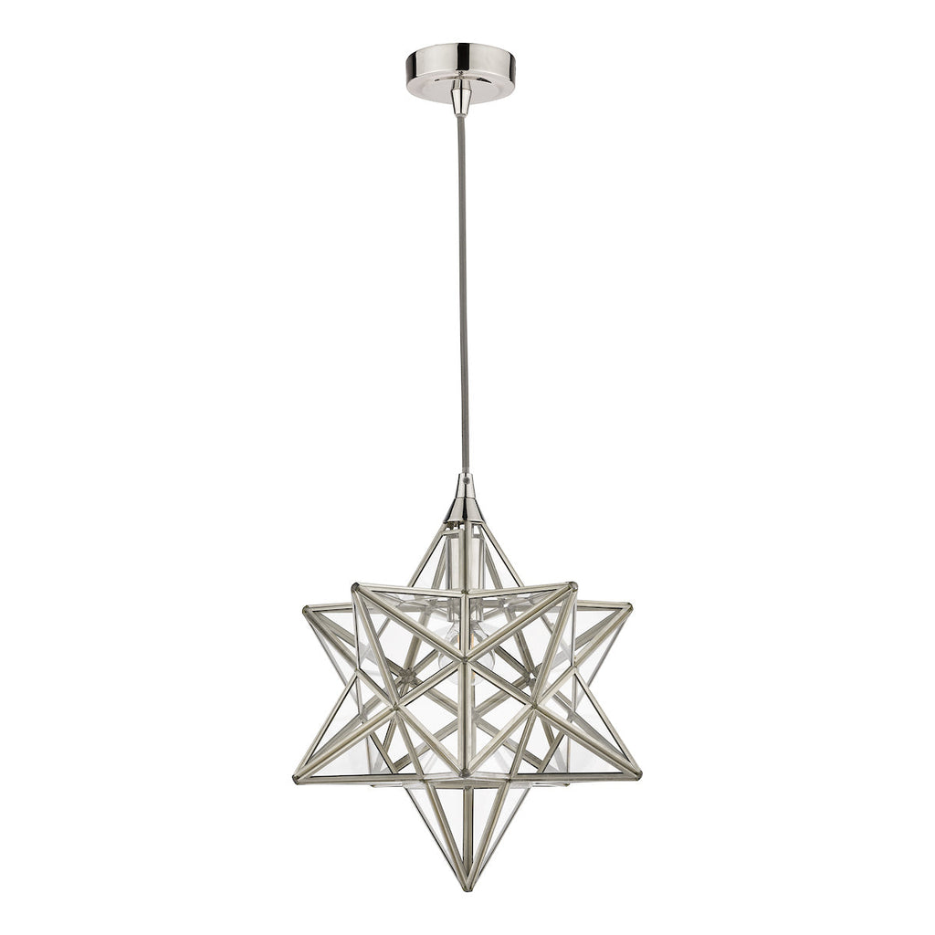 Laura Ashley Pendant Star in Vetro Lucido Argento Piccolo
