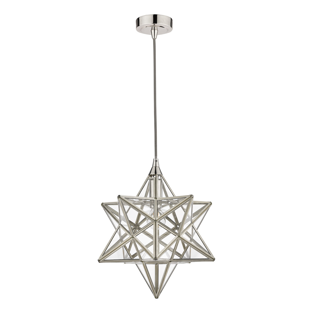 Laura Ashley Pendant Star in Vetro Lucido Argento Piccolo