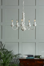 Laura Ashley Tate 5lt Pendant Distressed Off White
