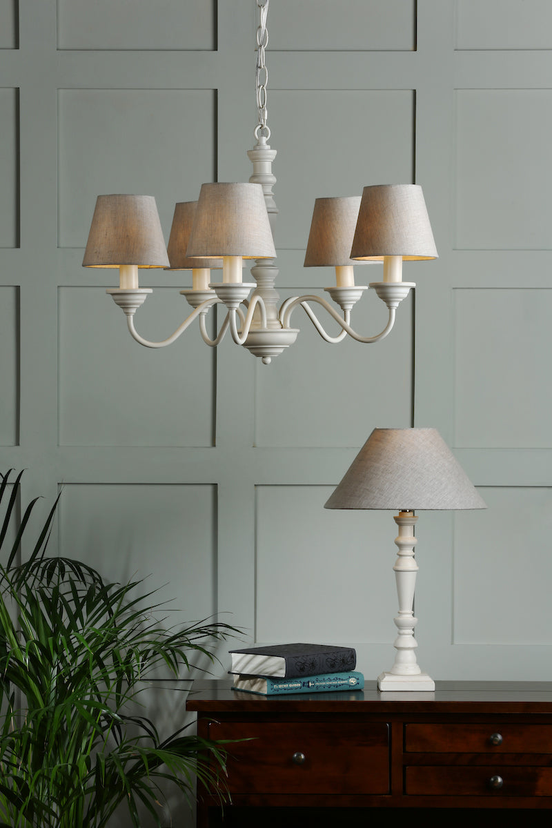 Laura Ashley Tate 5lt Pendant Distressed Off White