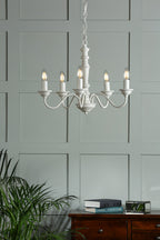 Laura Ashley Tate 5lt Pendant Distressed Off White