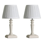 Lampade da tavolo Laura Ashley Tate in confezione doppia in legno invecchiato con paralume