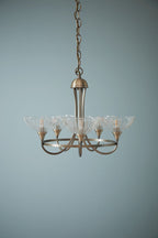 Laura Ashley Wellham 5 Luci Sospensione con Bracci Ottone Antico
