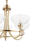 Laura Ashley Wellham 5 Luci Sospensione con Bracci Ottone Antico