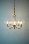 Laura Ashley Wellham 5 Luci Sospensione con Bracci Ottone Antico
