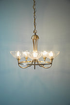 Laura Ashley Wellham 5 Luci Sospensione con Bracci Ottone Antico