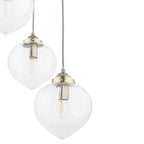 Laura Ashley Whitham Lampadario a Cluster con 3 Luci in Ottone Antico