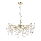 Laura Ashley Willow Lampadario a 3 Luci Champagne Satinato con Gocce di Cristallo