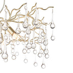 Laura Ashley Willow Lampadario a 3 Luci Champagne Satinato con Gocce di Cristallo