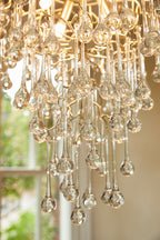 Lampadario Laura Ashley Willow a 4 luci in Champagne Satinato e Cristallo